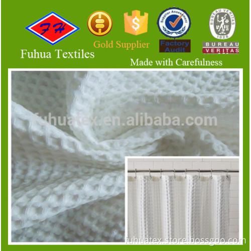 100% Polyester Waffle Fabric for Hotel Shower Curtain